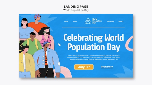 PSD gratuit conception de modèle de journée mondiale de la population