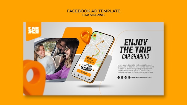 PSD gratuit conception de modèle de partage de voiture