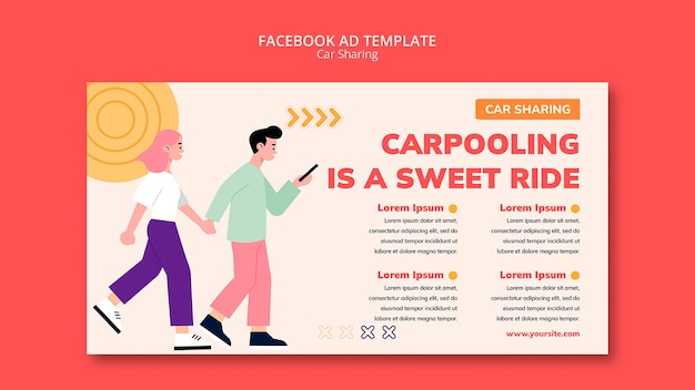 PSD gratuit conception de modèle de partage de voiture