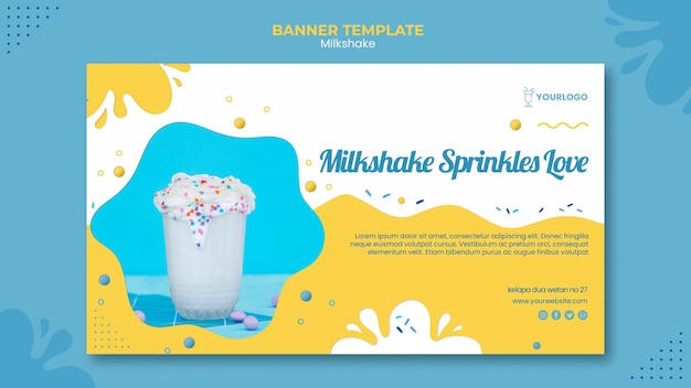 PSD gratuit conception de la page de destination milkshake