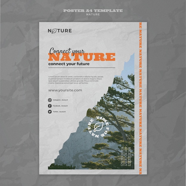 PSD gratuit connectez votre modèle d'affiche nature