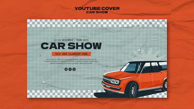 PSD gratuit couverture du spectacle de voiture youtube