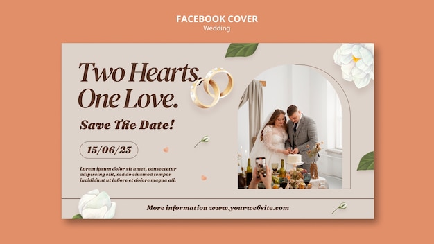 PSD gratuit couverture facebook de célébration de mariage