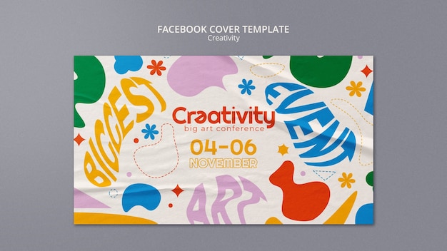 PSD gratuit couverture facebook du concept de créativité design plat