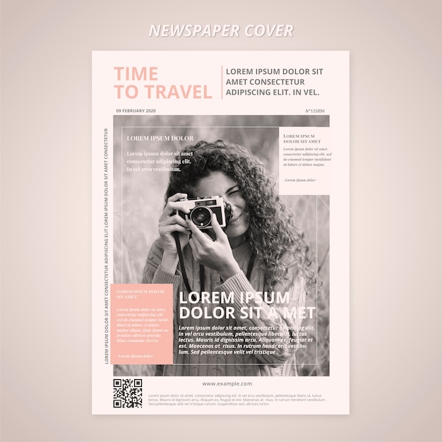 PSD gratuit couverture de modèle de journal de voyage