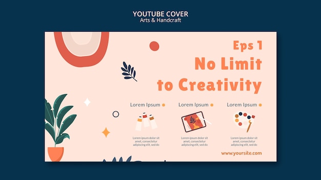 PSD gratuit couverture youtube arts et artisanat