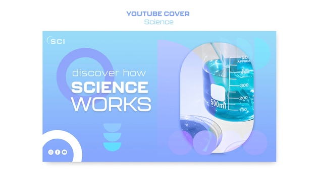 PSD gratuit couverture youtube du concept de science de gradient