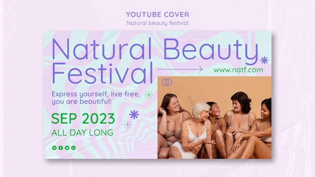 PSD gratuit couverture youtube du festival de la beauté naturelle