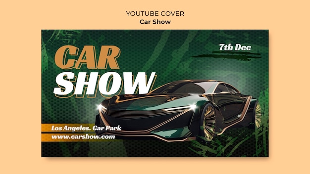 PSD gratuit couverture youtube du salon automobile