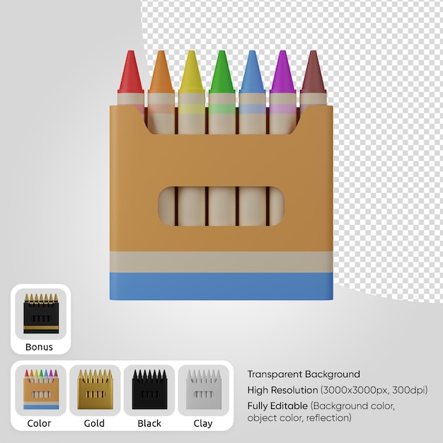 PSD gratuit crayons 3d