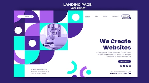 PSD gratuit création d'un modèle de page de destination de sites web