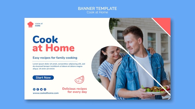 Cuire à la maison modèle de bannière de concept
