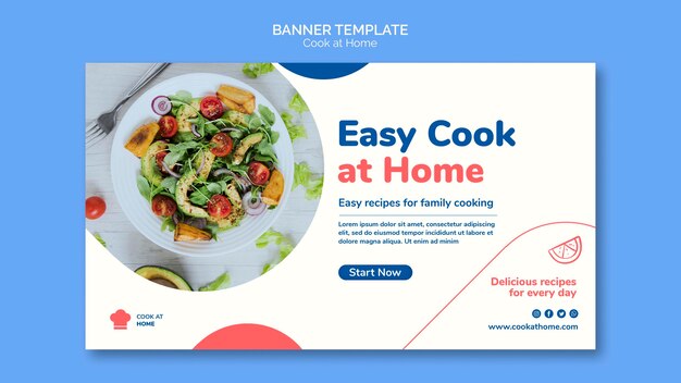 Cuire à la maison modèle de bannière de concept