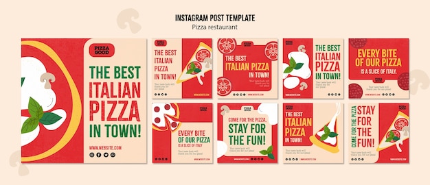 PSD gratuit délicieuses publications instagram de pizzeria