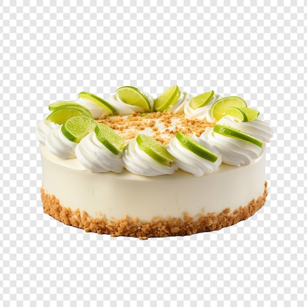 PSD gratuit délicieux gâteau à la crème au citron clé isolé sur un fond transparent