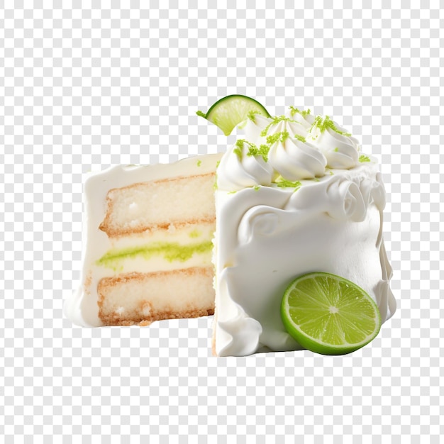 PSD gratuit délicieux gâteau à la crème au citron clé isolé sur un fond transparent