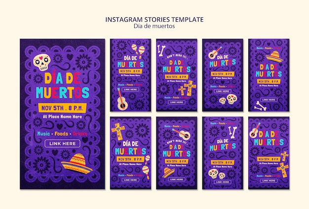 PSD gratuit design plat jour de morts des histoires sur instagram