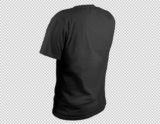 Dos Tshirt noir sur fond transparent