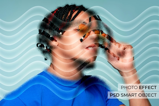 PSD gratuit effet photo de verre glacé