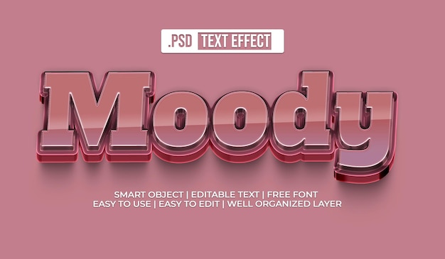 PSD gratuit effet de style de texte moody