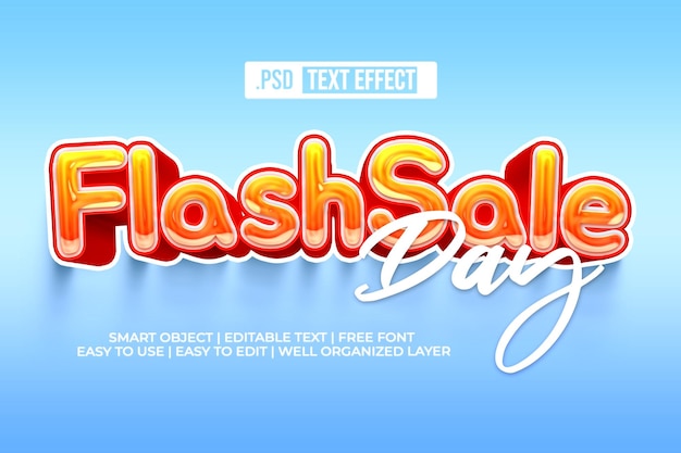 PSD gratuit effet de style de texte de vente flash