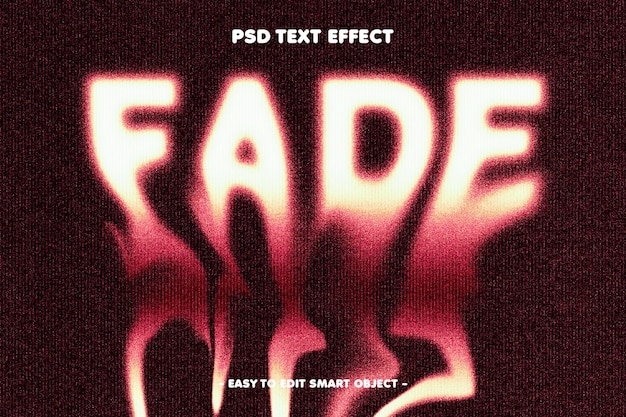 PSD gratuit effet de texte fané de style de fusion coloré