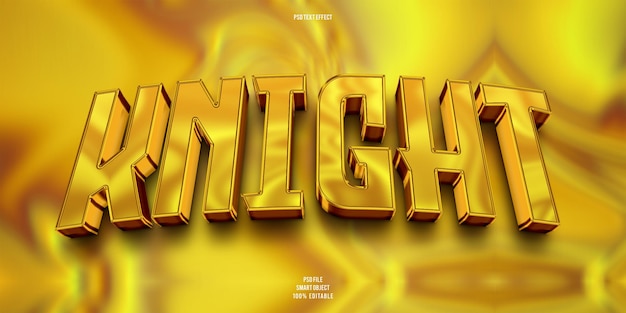 Effet de texte modifiable Knight 3d