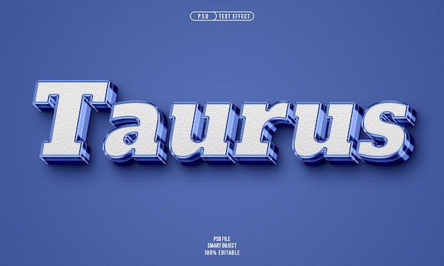 PSD gratuit effet de texte modifiable taurus 3d