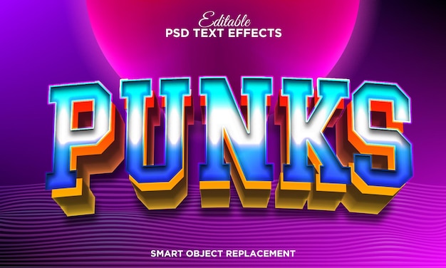 PSD gratuit effet de texte rétro 3d moderne