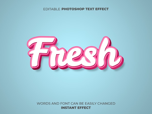 PSD gratuit effet de texte de style frais rose