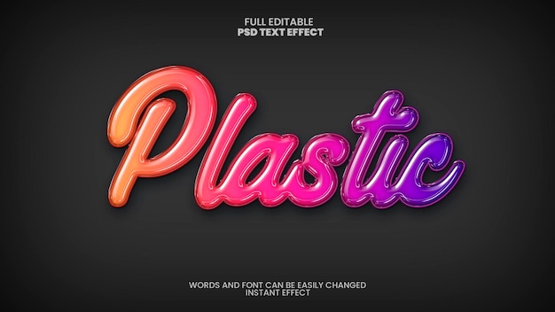 PSD gratuit effet de texte en style plastique modifiable