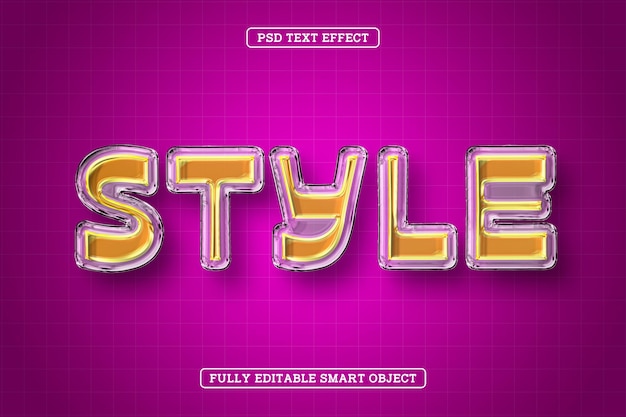 PSD gratuit effet de texte de style verre coloré