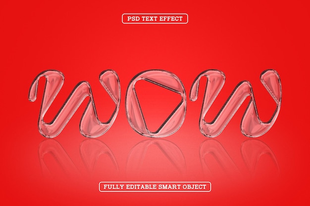 PSD gratuit effet de texte de style verre wow