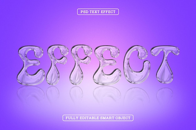 PSD gratuit effet de texte en style verre