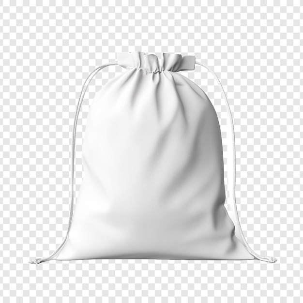 PSD gratuit emballage de sac à cordes blanches isolé sur fond transparent