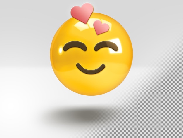 Emoji 3D réaliste avec sourire d'amour