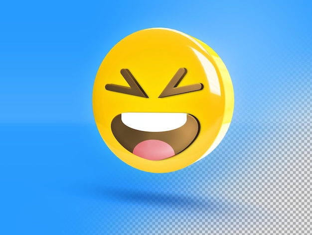 PSD gratuit emoji riant 3d circulaire