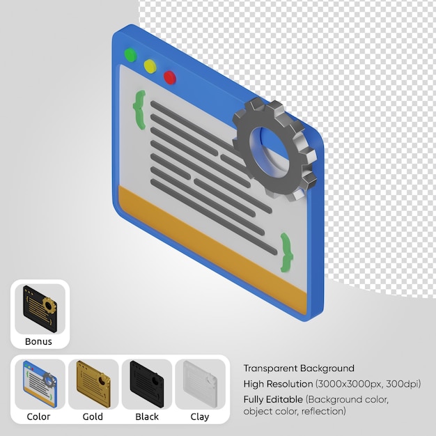 PSD gratuit équipement de développement web 3d