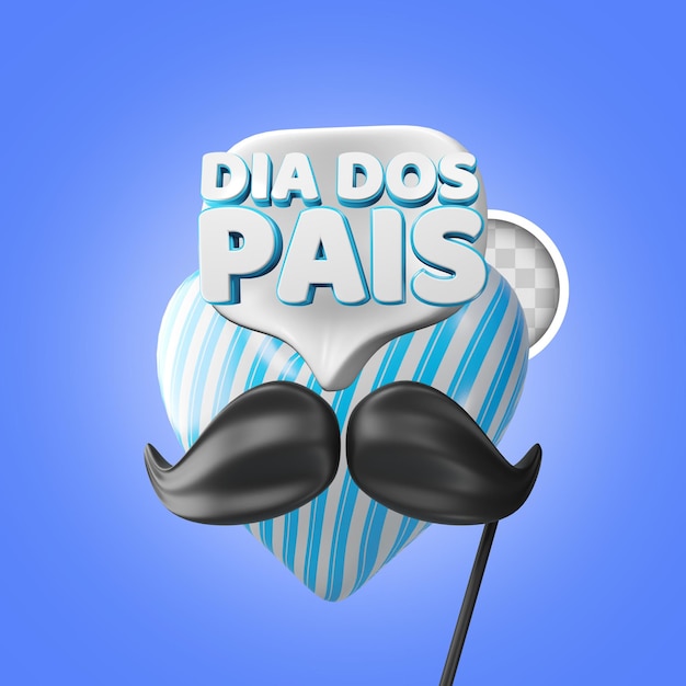 Feliz dia dos pais Happy Father39s Day en langue portugaise illustration 3d