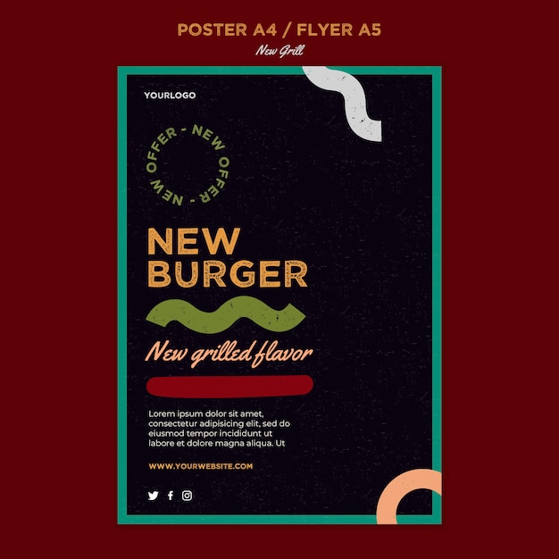 Flyer vertical pour restaurant de hamburgers