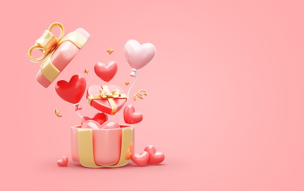 Fond 3d avec la vente de la saint valentin