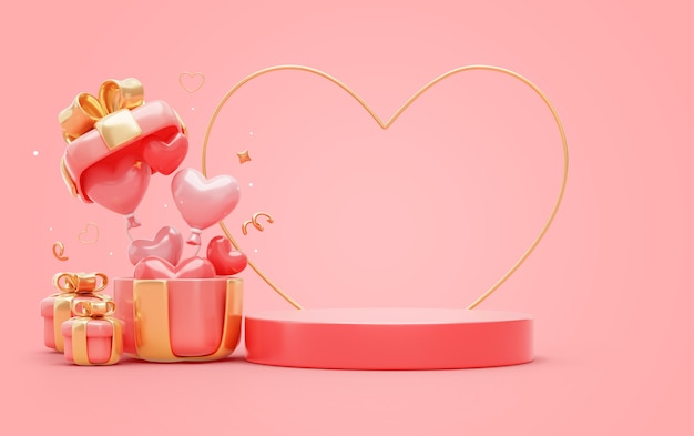 Fond 3d avec la vente de la saint valentin