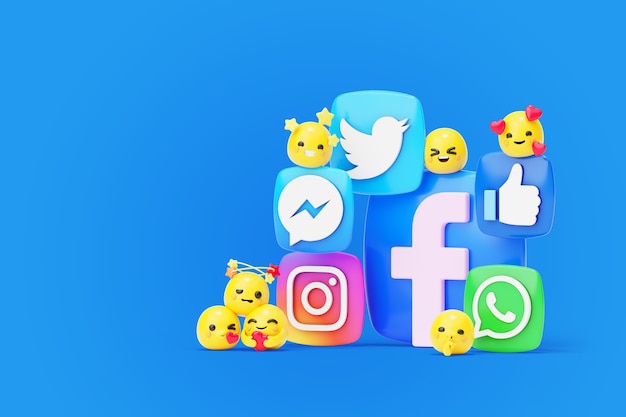 PSD gratuit fond de médias sociaux avec des emojis