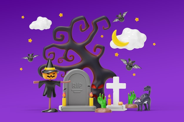 PSD gratuit fond de nature morte d'halloween