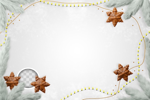 PSD gratuit fond de noël blanc avec des décorations. illustration 3d