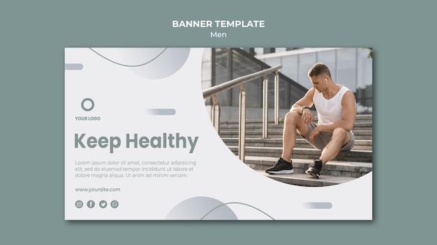 PSD gratuit gardez le modèle de bannière de sport en bonne santé