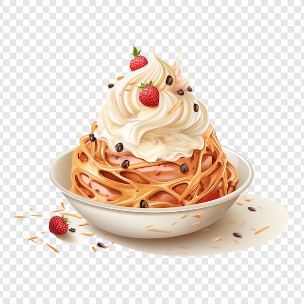 PSD gratuit glace spaghettieis isolée sur fond transparent