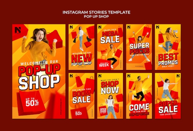 PSD gratuit histoires instagram de la boutique éphémère