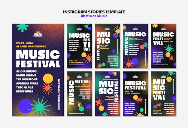 PSD gratuit histoires instagram d'émissions musicales