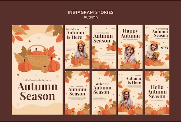 Histoires instagram de la saison d'automne